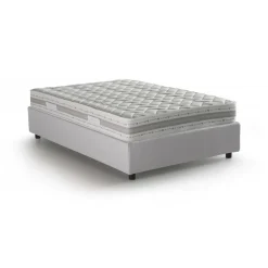 Letti Piazza E Mezza|Letti Contenitore > Dmora Letto piazza e mezza Atar, con materasso Cm 120x190 incluso, Bianco