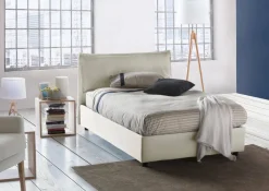 Letti Piazza E Mezza|Letti Contenitore > Dmora Letto piazza e mezza Attinia, con materasso Cm 120x190 incluso, Beige