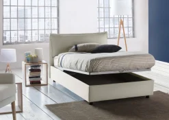 Letti Piazza E Mezza|Letti Contenitore > Dmora Letto piazza e mezza Attinia, con materasso Cm 120x190 incluso, Beige