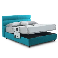 Letti Piazza E Mezza|Letti Piazza E Mezza > Dmora Letto Piazza e Mezza Sfoderabile Contenitore, Dimensione Materasso 120x190 cm Made in Italy - Brivio Azzurro