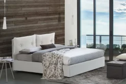 Letti Piazza E Mezza|Letti Contenitore > Dmora Letto piazza e mezza Bacio, con materasso Cm 120x190 incluso, Bianco