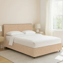 Letti Piazza E Mezza|Letti Piazza E Mezza > Dmora Letto Piazza e Mezza Sfoderabile Contenitore, Dimensione Materasso 120x190 cm - Dogliola Beige