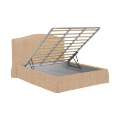 Letti Piazza E Mezza|Letti Piazza E Mezza > Dmora Letto Piazza e Mezza Sfoderabile Contenitore, Dimensione Materasso 120x190 cm - Medolago Beige