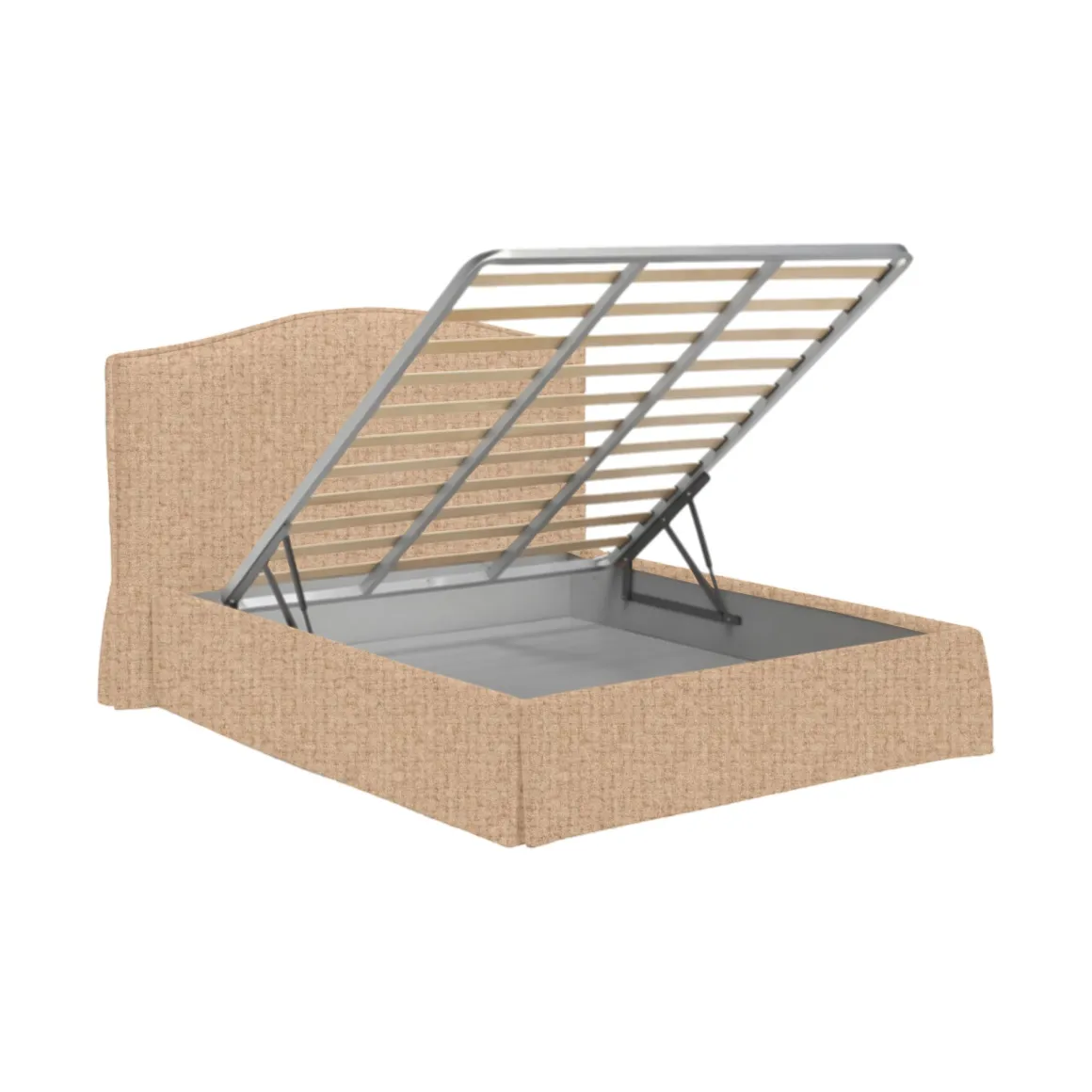 Letti Piazza E Mezza|Letti Piazza E Mezza > Dmora Letto Piazza e Mezza Sfoderabile Contenitore, Dimensione Materasso 120x190 cm - Medolago Beige