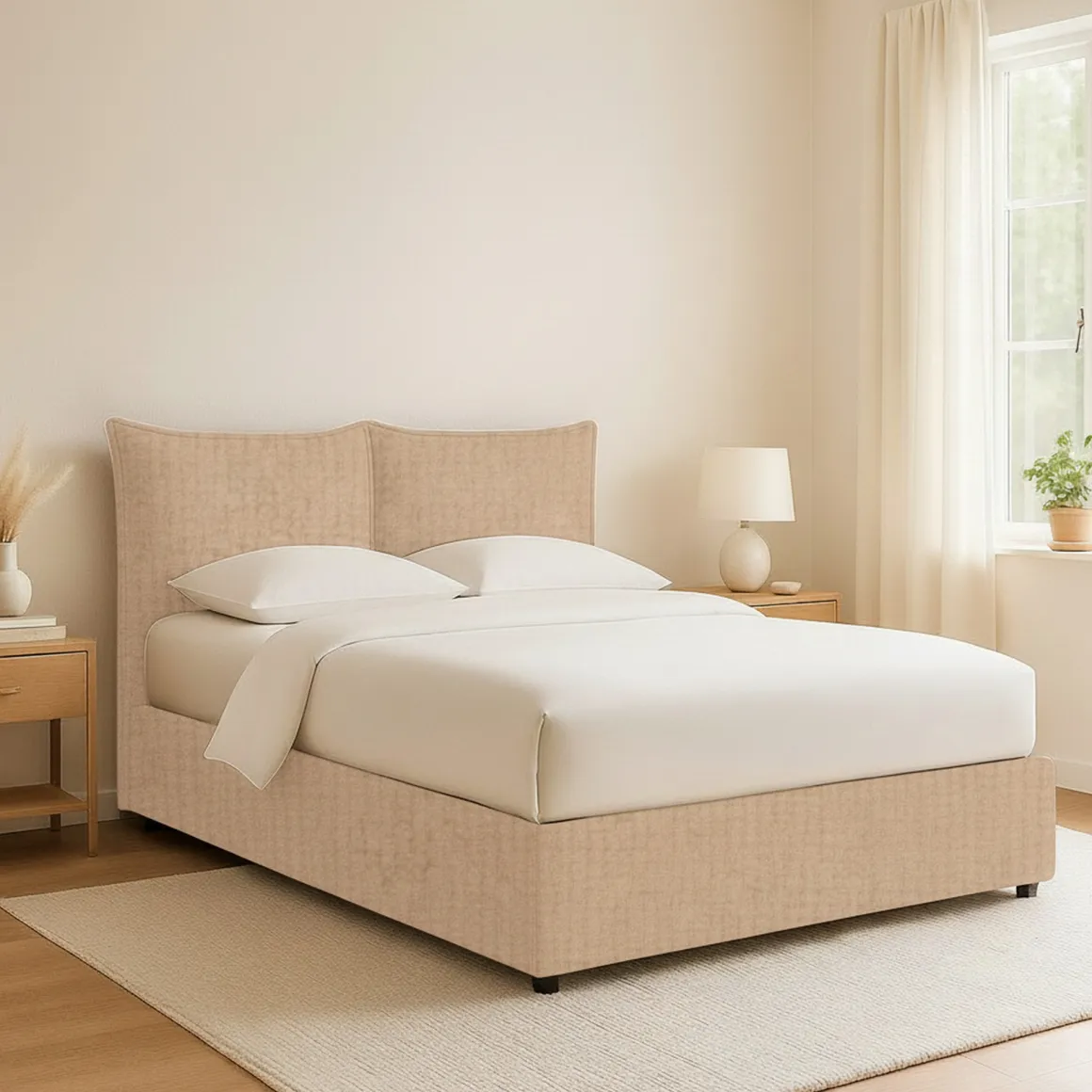 Letti Piazza E Mezza|Letti Piazza E Mezza > Dmora Letto Piazza e Mezza Sfoderabile Contenitore, Dimensione Materasso 120x190 cm - Rodero Beige