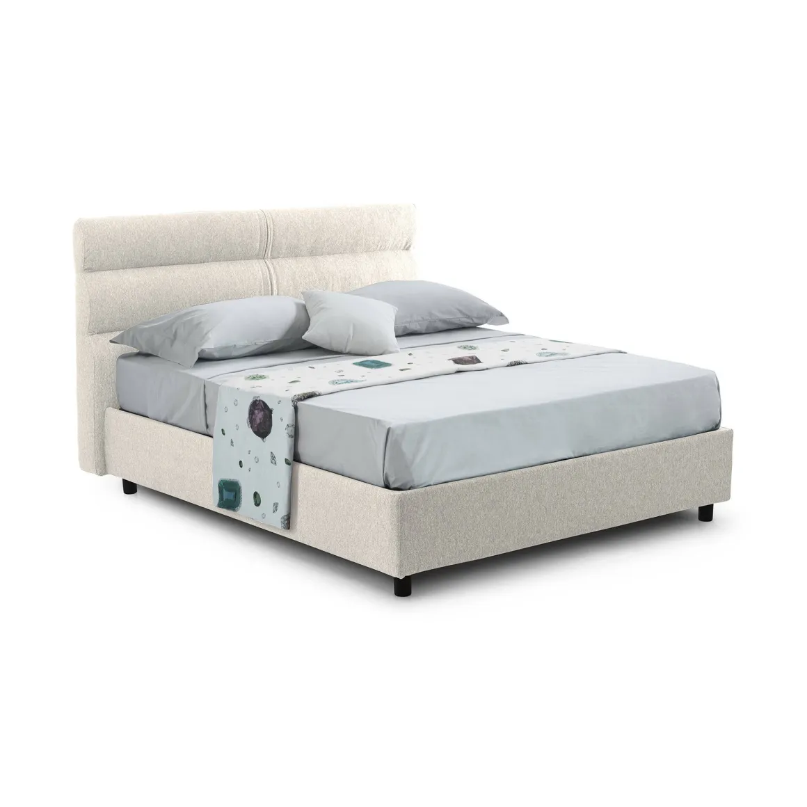 Letti Piazza E Mezza|Letti Piazza E Mezza > Dmora Letto Piazza e Mezza Sfoderabile Contenitore, Dimensione Materasso 120x200 cm - Codevigo Beige