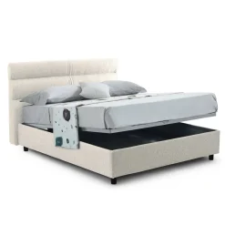 Letti Piazza E Mezza|Letti Piazza E Mezza > Dmora Letto Piazza e Mezza Sfoderabile Contenitore, Dimensione Materasso 120x200 cm - Codevigo Beige