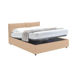 Letti Piazza E Mezza|Letti Piazza E Mezza > Dmora Letto Piazza e Mezza Sfoderabile Contenitore, Dimensione Materasso 120x200 cm - Diamante Beige