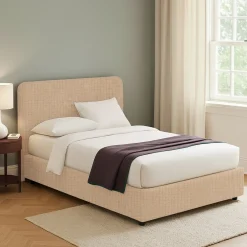 Letti Piazza E Mezza|Letti Piazza E Mezza > Dmora Letto Piazza e Mezza Sfoderabile Contenitore, Dimensione Materasso 120x200 cm - Silandro Beige