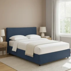 Letti Piazza E Mezza|Letti Piazza E Mezza > Dmora Letto Piazza e Mezza Sfoderabile Contenitore, Dimensione Materasso 120x190 cm - Dogliola Blu