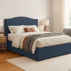 Letti Piazza E Mezza|Letti Piazza E Mezza > Dmora Letto Piazza e Mezza Sfoderabile Contenitore, Dimensione Materasso 120x190 cm - Medolago Blu
