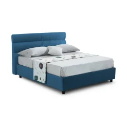 Letti Piazza E Mezza|Letti Piazza E Mezza > Dmora Letto Piazza e Mezza Sfoderabile Contenitore, Dimensione Materasso 120x200 cm - Codevigo Blu