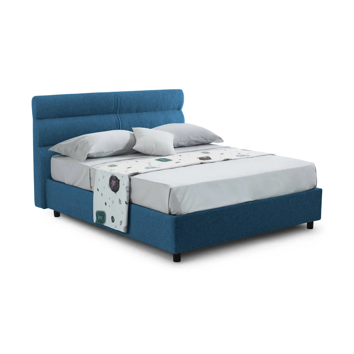 Letti Piazza E Mezza|Letti Piazza E Mezza > Dmora Letto Piazza e Mezza Sfoderabile Contenitore, Dimensione Materasso 120x200 cm - Codevigo Blu