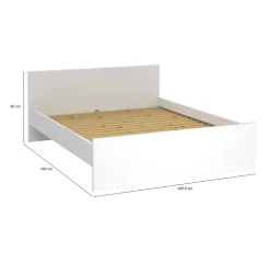 Letti Piazza E Mezza|Letti Piazza E Mezza > Dmora Letto piazza e mezza Bolaven, 207x166 h80 cm, Bianco
