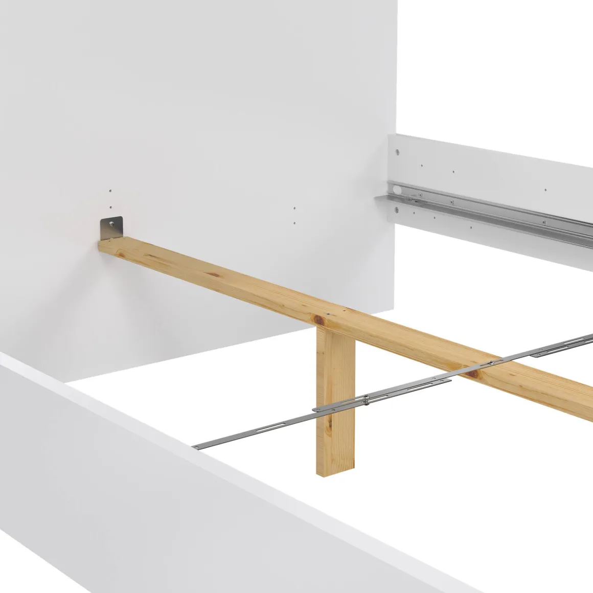 Letto piazza e mezza Bora, 146x207 h80 cm, Bianco