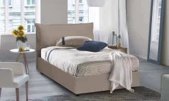 Letto piazza e mezza Cistus, con materasso Cm 120x190 incluso, Tortora
