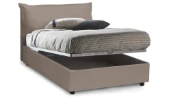 Letto piazza e mezza Cistus, con materasso Cm 120x190 incluso, Tortora