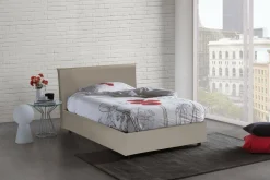 Letti Piazza E Mezza|Letti Contenitore > Dmora Letto piazza e mezza Dacem, con materasso Cm 120x190 incluso, Tortora Grigio Tortora