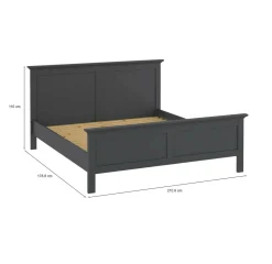 Letto piazza e mezza Faxai, 179x211 h110 cm, Grigio