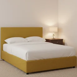 Letti Piazza E Mezza|Letti Piazza E Mezza > Dmora Letto Piazza e Mezza Sfoderabile Contenitore, Dimensione Materasso 120x190 cm - Ciconio Giallo Ocra