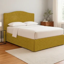 Letti Piazza E Mezza|Letti Piazza E Mezza > Dmora Letto Piazza e Mezza Sfoderabile Contenitore, Dimensione Materasso 120x190 cm - Medolago Giallo Ocra