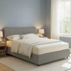 Letto Piazza e Mezza Grigio Cenere Sfoderabile Contenitore, Dimensione Materasso 120x190 cm - Cirie