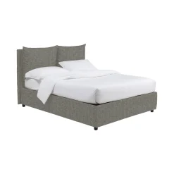 Letti Piazza E Mezza|Letti Piazza E Mezza > Dmora Letto Piazza e Mezza Sfoderabile Contenitore, Dimensione Materasso 120x190 cm - Forli Grigio Cenere