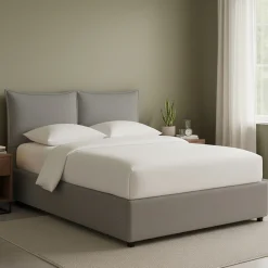 Letto Piazza e Mezza Grigio Cenere Sfoderabile Contenitore, Dimensione Materasso 120x190 cm - Rabbi