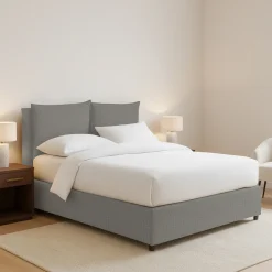 Letto Piazza e Mezza Grigio Cenere Sfoderabile Contenitore, Dimensione Materasso 120x200 cm - Diamante
