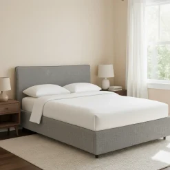 Letto Piazza e Mezza Grigio Cenere Sfoderabile Contenitore, Dimensione Materasso 120x200 cm - Silandro