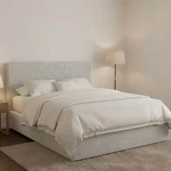 Letti Piazza E Mezza|Letti Piazza E Mezza > Dmora Letto Piazza e Mezza Sfoderabile Contenitore, Dimensione Materasso 120x190 cm - Ciconio Grigio Chiaro