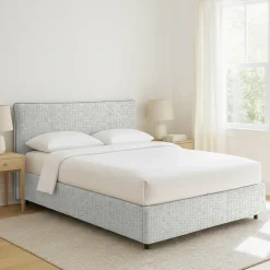 Letto Piazza e Mezza Grigio Chiaro Sfoderabile Contenitore, Dimensione Materasso 120x190 cm - Cirie
