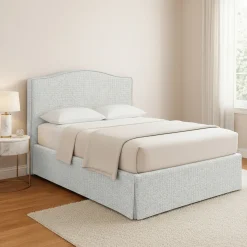 Letto Piazza e Mezza Grigio Chiaro Sfoderabile Contenitore, Dimensione Materasso 120x190 cm - Lavagna