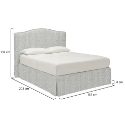 Letto Piazza e Mezza Grigio Chiaro Sfoderabile Contenitore, Dimensione Materasso 120x190 cm - Lavagna