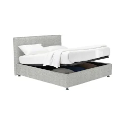 Letto Piazza e Mezza Grigio Chiaro Sfoderabile Contenitore, Dimensione Materasso 120x200 cm - Codevigo