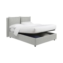 Letto Piazza e Mezza Grigio Chiaro Sfoderabile Contenitore, Dimensione Materasso 120x200 cm - Diamante