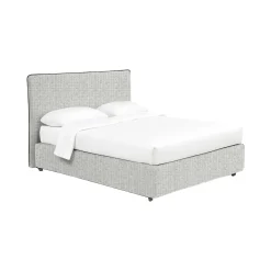 Letto Piazza e Mezza Grigio Chiaro Sfoderabile Contenitore, Dimensione Materasso 120x200 cm - Silandro