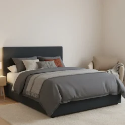 Letti Piazza E Mezza|Letti Piazza E Mezza > Dmora Letto Piazza e Mezza Sfoderabile Contenitore, Dimensione Materasso 120x190 cm - Ciconio Grigio Scuro