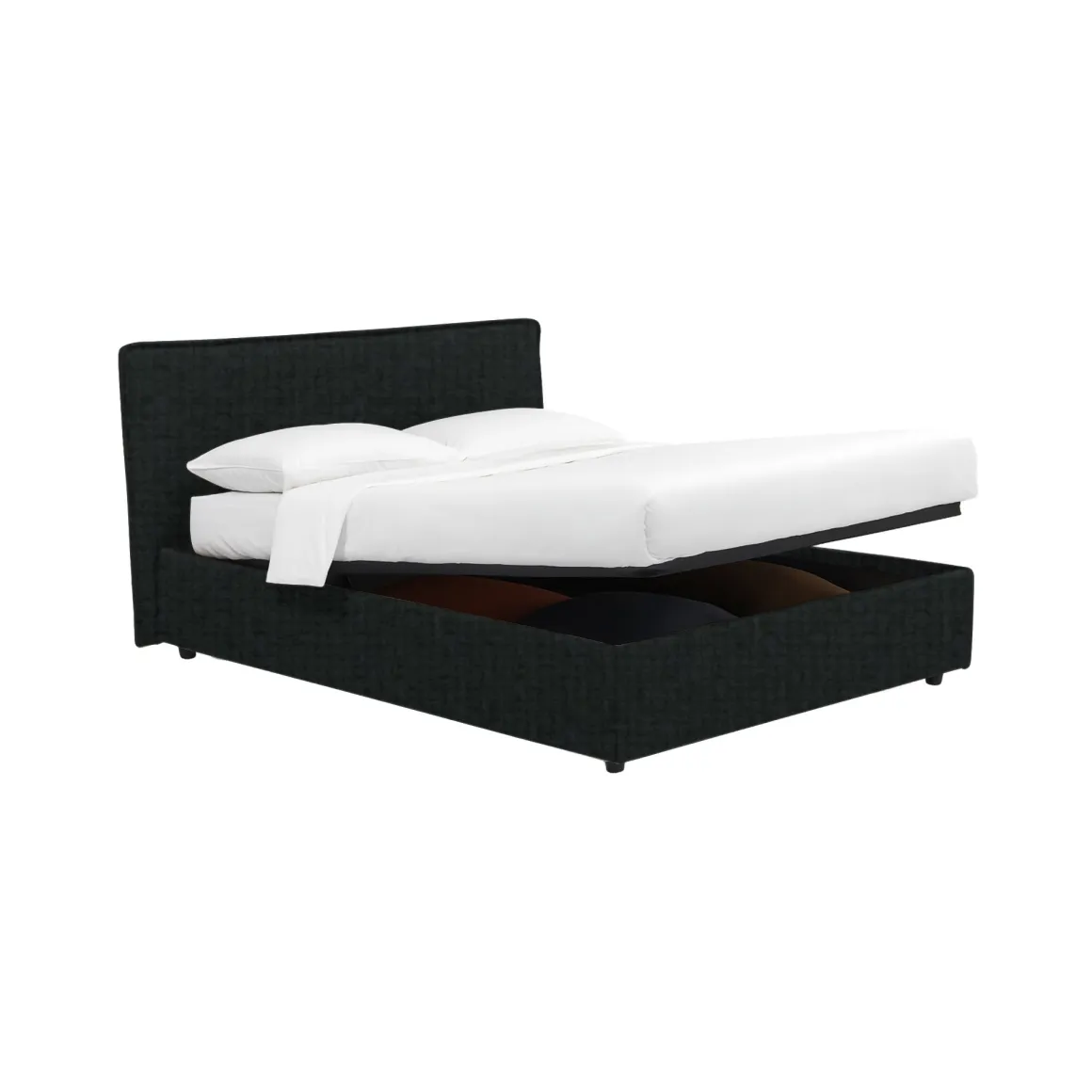 Letti Piazza E Mezza|Letti Piazza E Mezza > Dmora Letto Piazza e Mezza Sfoderabile Contenitore, Dimensione Materasso 120x190 cm - Dogliola Grigio Scuro