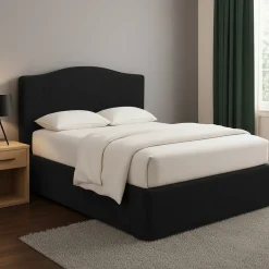 Letto Piazza e Mezza Grigio Scuro Sfoderabile Contenitore, Dimensione Materasso 120x190 cm - Lavagna