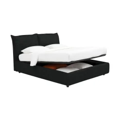 Letti Piazza E Mezza|Letti Piazza E Mezza > Dmora Letto Piazza e Mezza Sfoderabile Contenitore, Dimensione Materasso 120x190 cm - Rodero Grigio Scuro