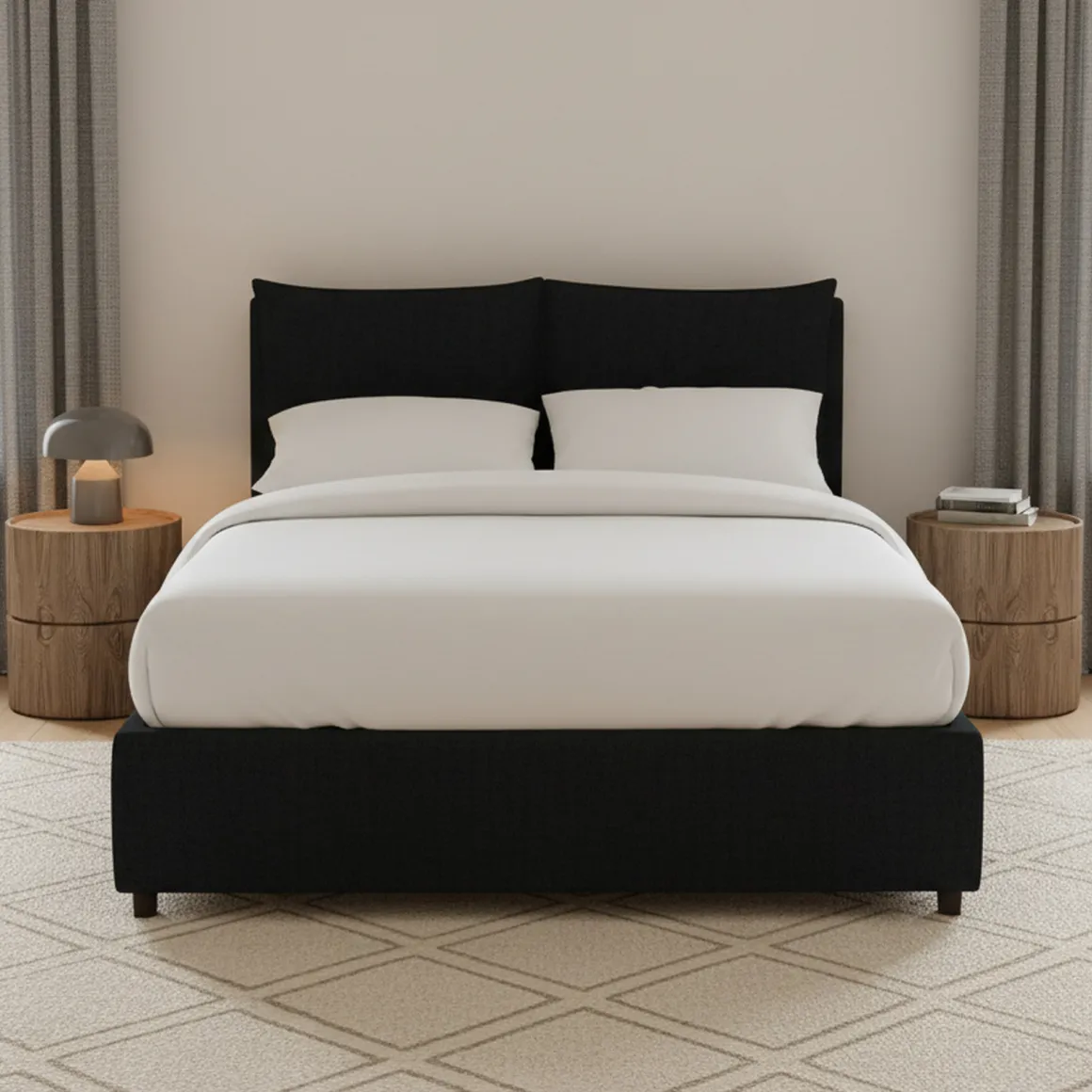 Letto Piazza e Mezza Grigio Scuro Sfoderabile Contenitore, Dimensione Materasso 120x200 cm - Diamante