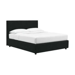 Letto Piazza e Mezza Grigio Scuro Sfoderabile Contenitore, Dimensione Materasso 120x200 cm - Noceto