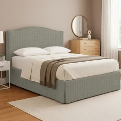 Letti Piazza E Mezza|Letti Piazza E Mezza > Dmora Letto Piazza e Mezza Grigio Sfoderabile Contenitore, Dimensione Materasso 120x190 cm - Medolago Grigio Sabbia