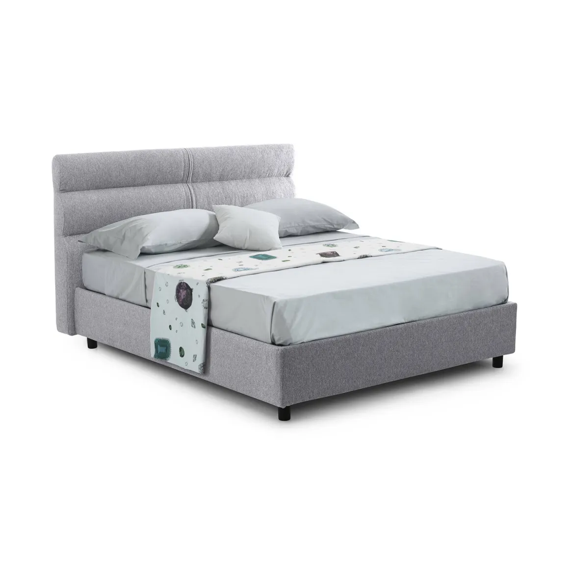 Letti Piazza E Mezza|Letti Piazza E Mezza > Dmora Letto Piazza e Mezza Grigio Sfoderabile Contenitore, Dimensione Materasso 120x200 cm - Codevigo Grigio Sabbia