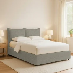 Letti Piazza E Mezza|Letti Piazza E Mezza > Dmora Letto Piazza e Mezza Grigio Sfoderabile Contenitore, Dimensione Materasso 120x200 cm - Noceto Grigio Sabbia
