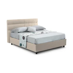 Letti Contenitore > Dmora Letto Piazza e Mezza Materasso Incluso Sfoderabile, Contenitore Made in Italy - Brinzio Grigio Tortora