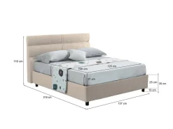 Letti Piazza E Mezza|Letti Piazza E Mezza > Dmora Letto Piazza e Mezza Grigio Tortora Sfoderabile Contenitore, Dimensione Materasso 120x190 cm - Ciconio Grigio Antracite