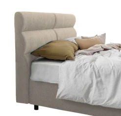 Letto Piazza e Mezza Grigio Tortora Materasso Incluso Sfoderabile, Contenitore Made in Italy - Briosco