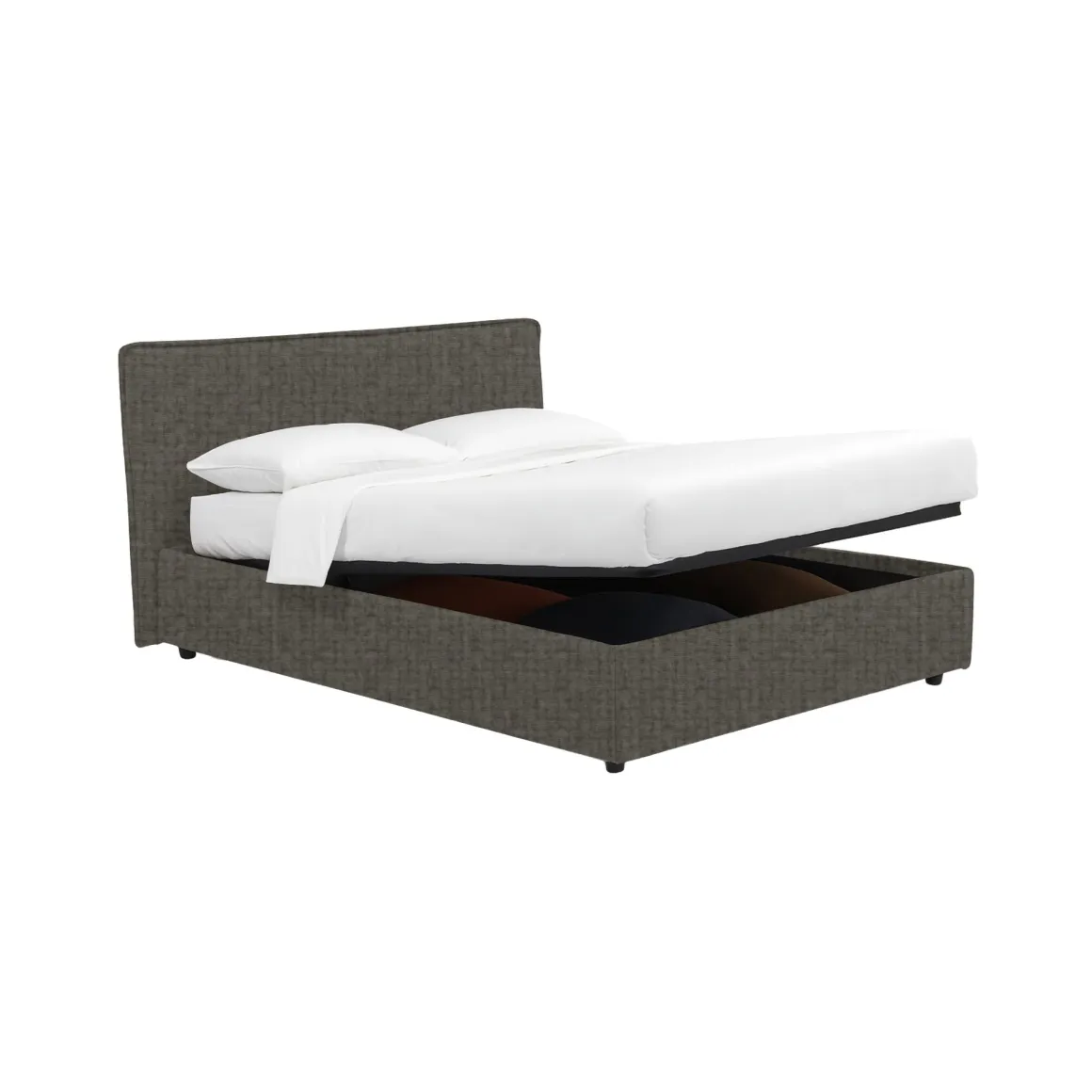 Letti Piazza E Mezza|Letti Piazza E Mezza > Dmora Letto Piazza e Mezza Grigio Tortora Sfoderabile Contenitore, Dimensione Materasso 120x190 cm - Dogliola Grigio Antracite